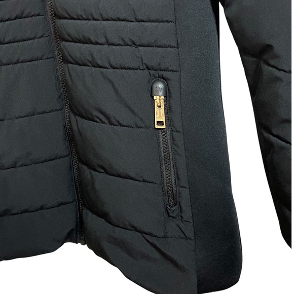 Michael Kors Women's Black Chevron Quilted Puffer Jacket Gold Hardware Small - Picture 8 of 10